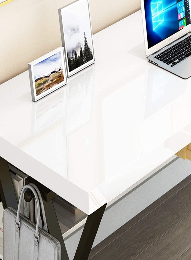 HAPPYMATES Glossy Marble Self Adhesive Wallpaper Furniture Countertops Desktop Wardrobe Contact Paper Stickers Vinyl Waterproof Wall Paper (24 X 180 Inch, White) - Image 3